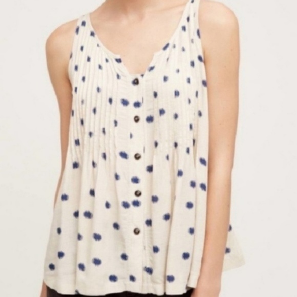 Anthropologie Tops - Maeve Anthropologie Pintuck Polka Dot Tank